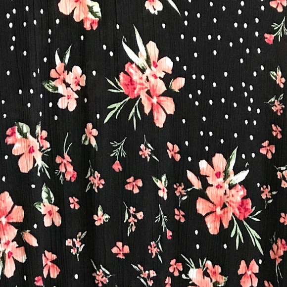 WOMAN WITHIN Maxi Dress Black Floral Short Sleeve V Neck Women’s Plus Size 4X 34 - Picture 7 of 15